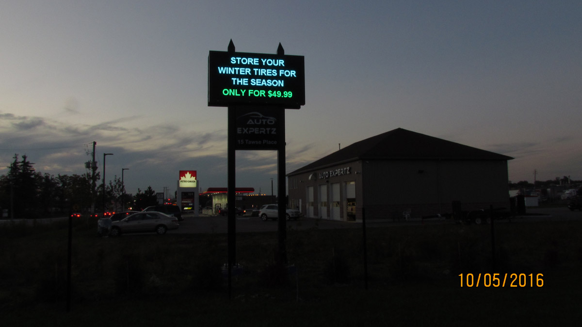 tire storage led sign